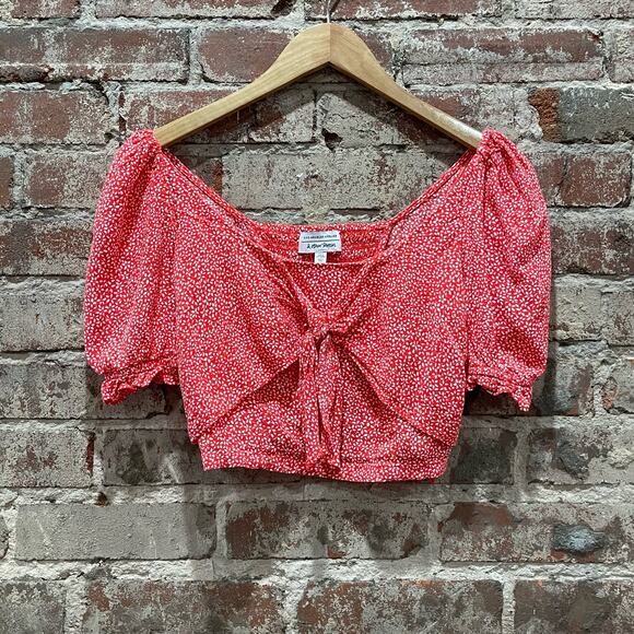 & Other Stories Viscose Floral Print Cropped Tie Front Top Size 4 - Picture 4 of 8